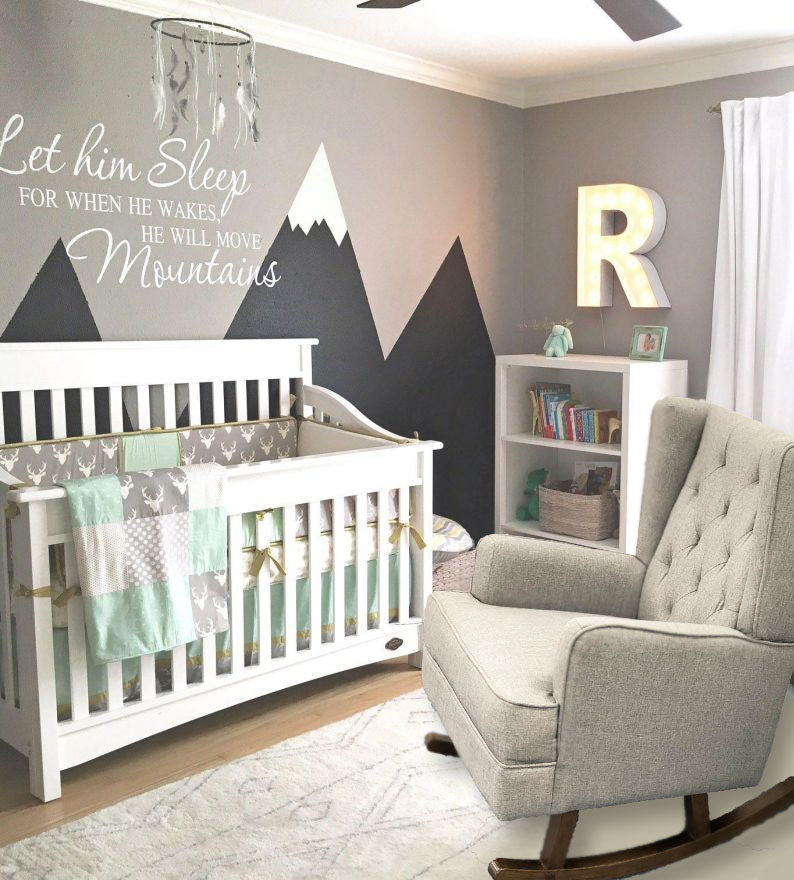 Boston Nursery Rocking Chair with Brown Legs