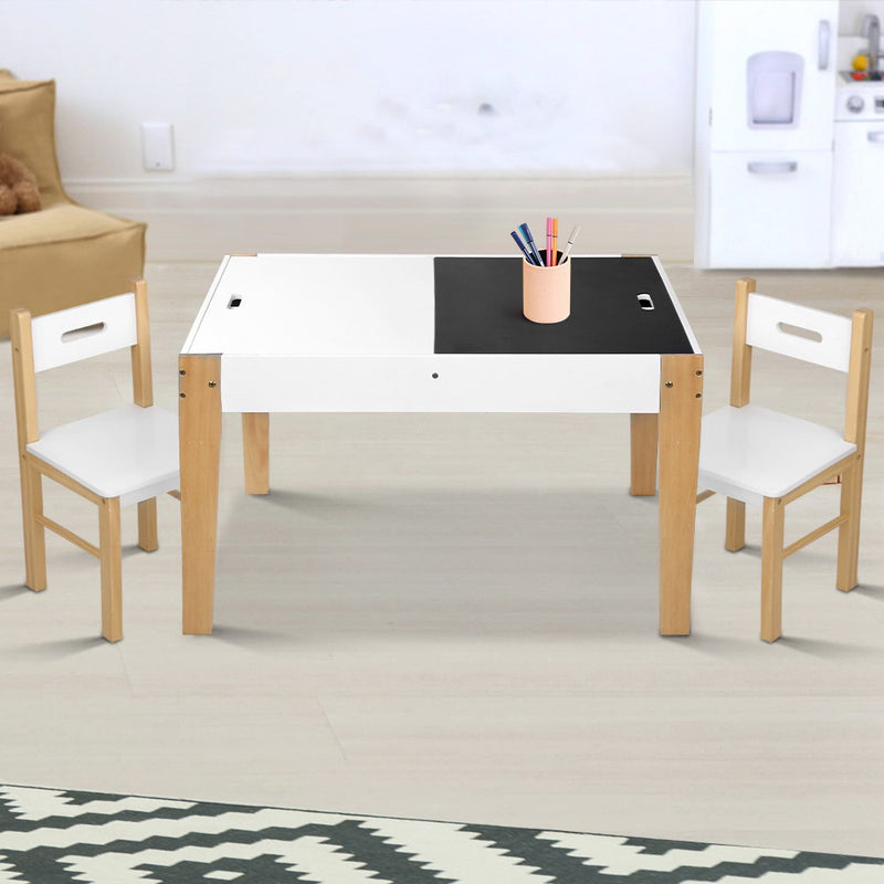 Keezi Kids Table and Chairs Set Chalkboard Toys Play Storage Desk Chil