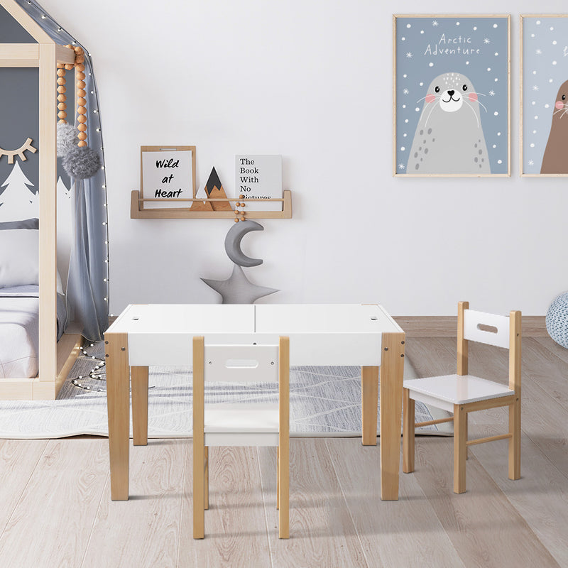 Keezi Kids Table and Chairs Set Chalkboard Toys Play Storage Desk Children Game