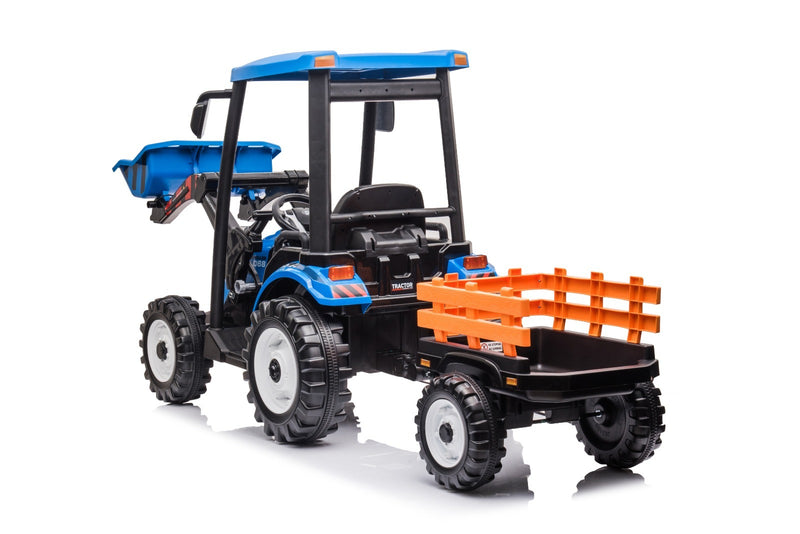 Little Riders 24V Kids Ride on Tractor with roof and trailer Farm Play Electric Ride on Car with Remote