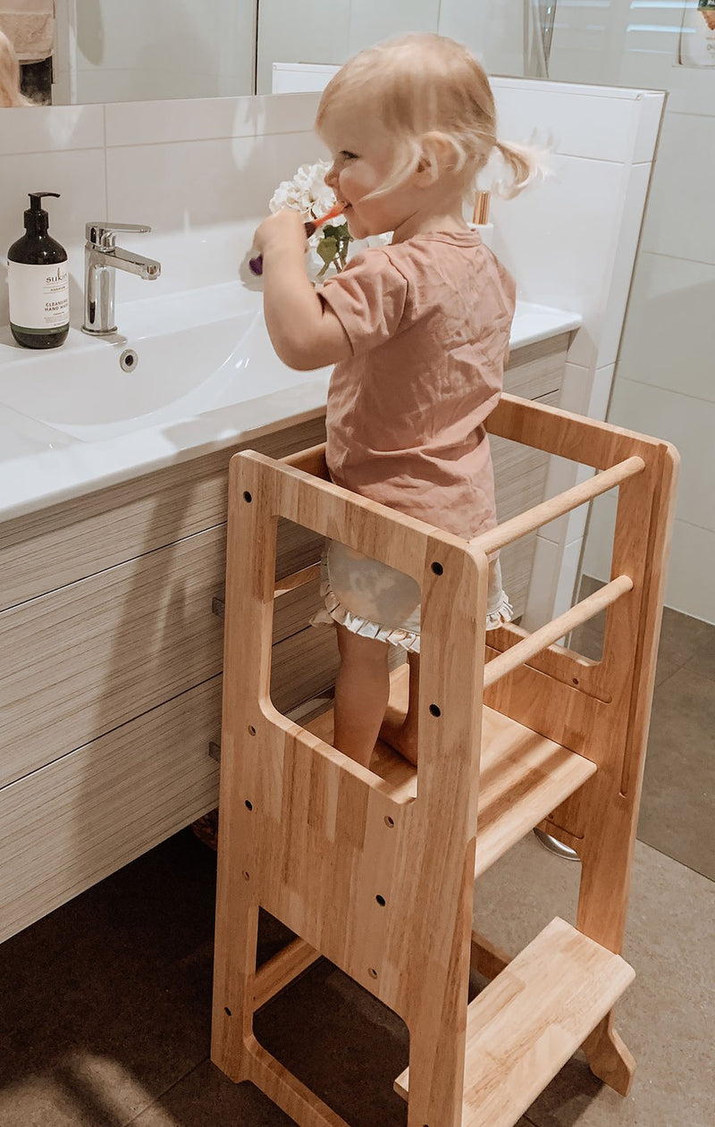 Solid Wood Adjustable Learning Tower 2 in 1