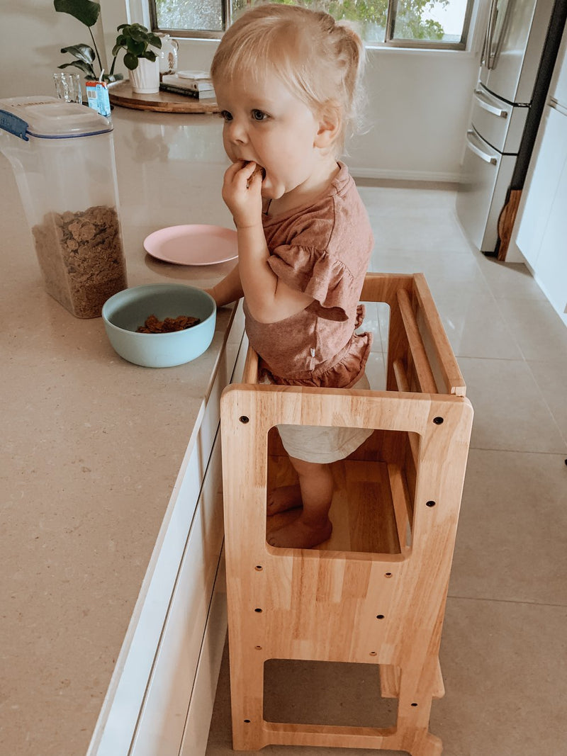 Solid Wood Adjustable Learning Tower 2 in 1
