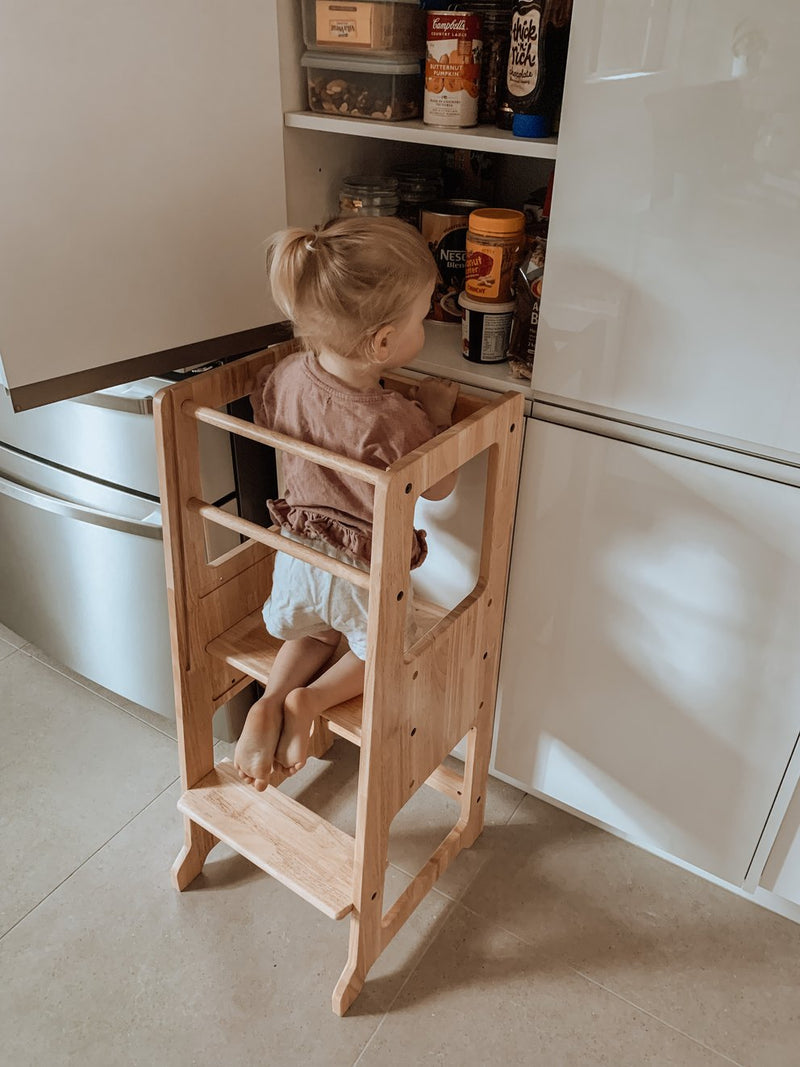Solid Wood Adjustable Learning Tower 2 in 1