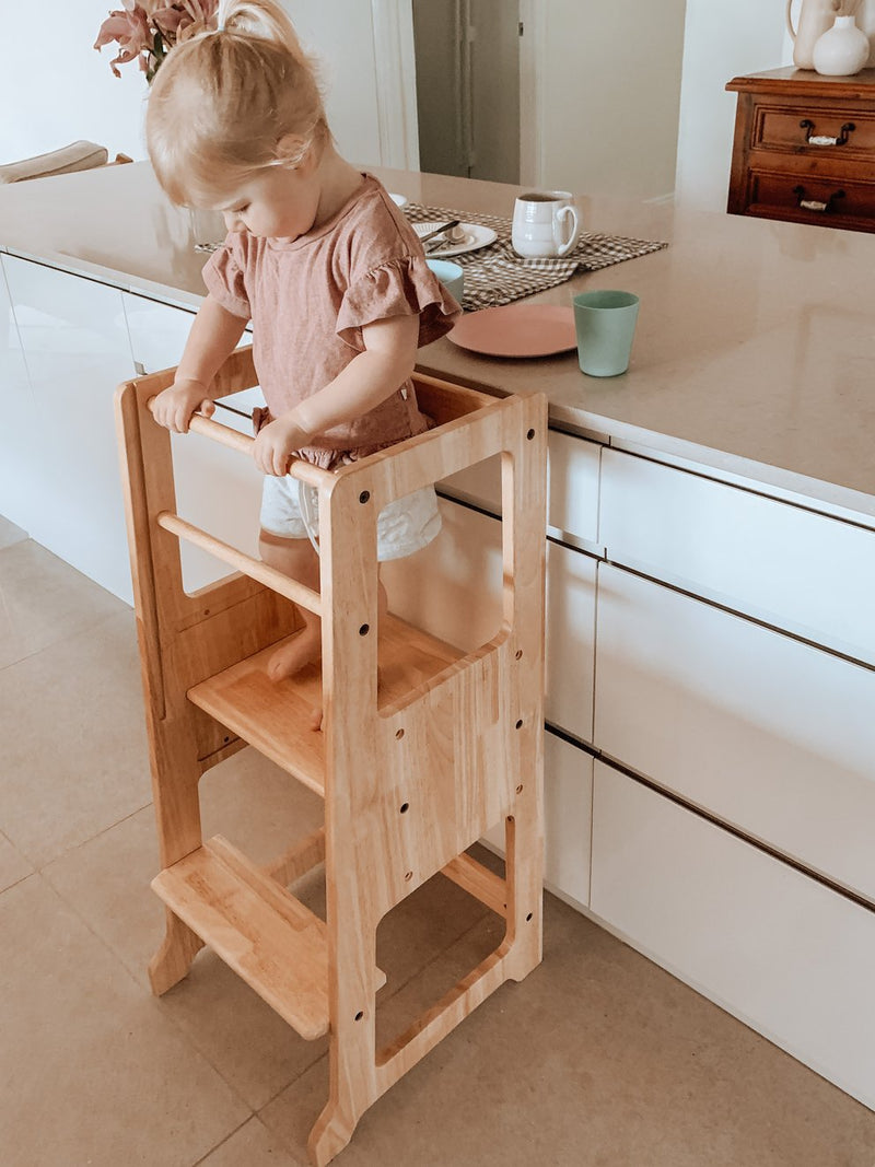 Solid Wood Adjustable Learning Tower 2 in 1