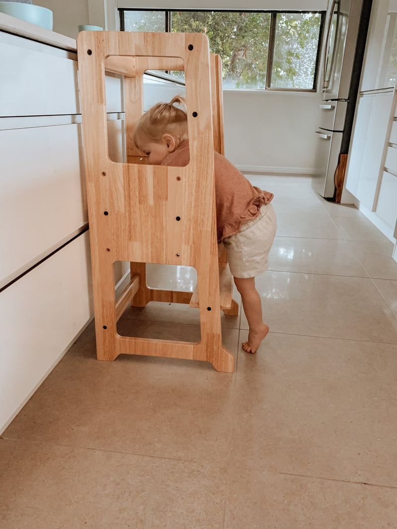 Solid Wood Adjustable Learning Tower 2 in 1
