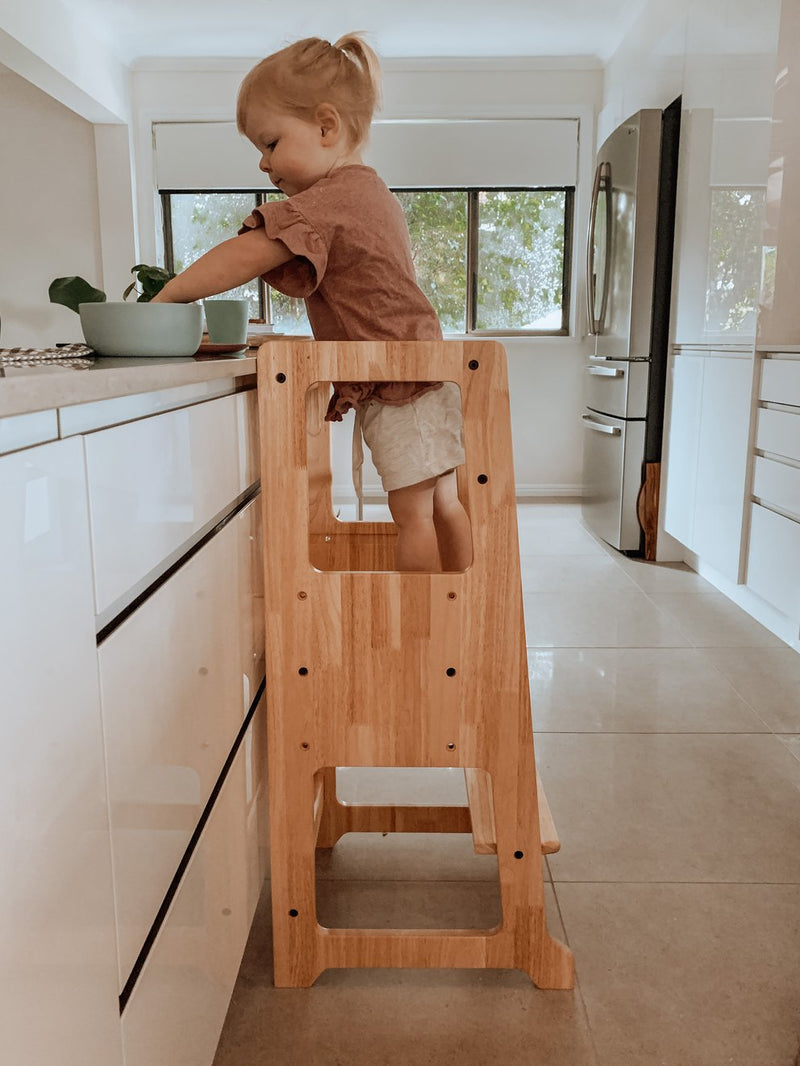 Solid Wood Adjustable Learning Tower 2 in 1