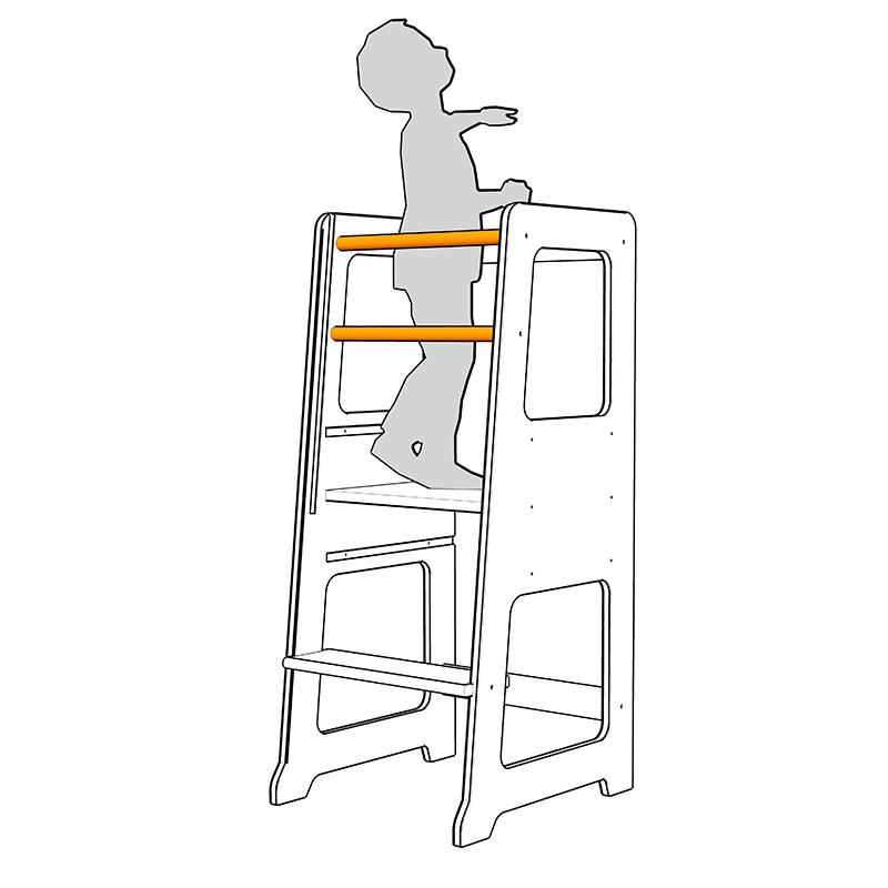Solid Wood Adjustable Learning Tower 2 in 1