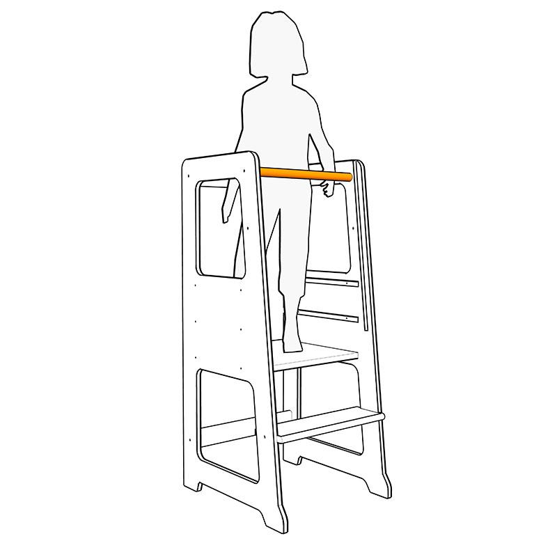 Solid Wood Adjustable Learning Tower 2 in 1