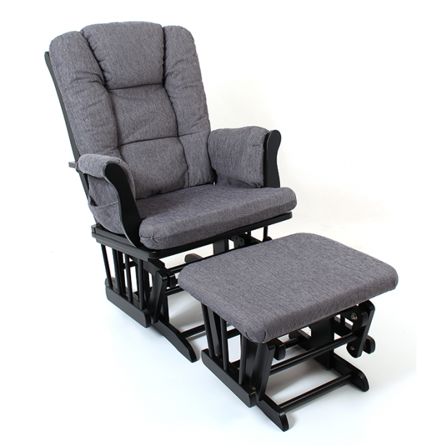 Valco Baby Bliss Glider - Grey Cushion with Brown Frame