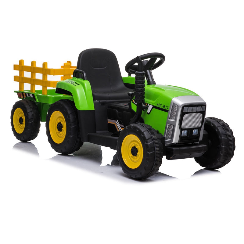 Little Riders Kids Ride On Car Farm Expert Tractor with Trailer 12V