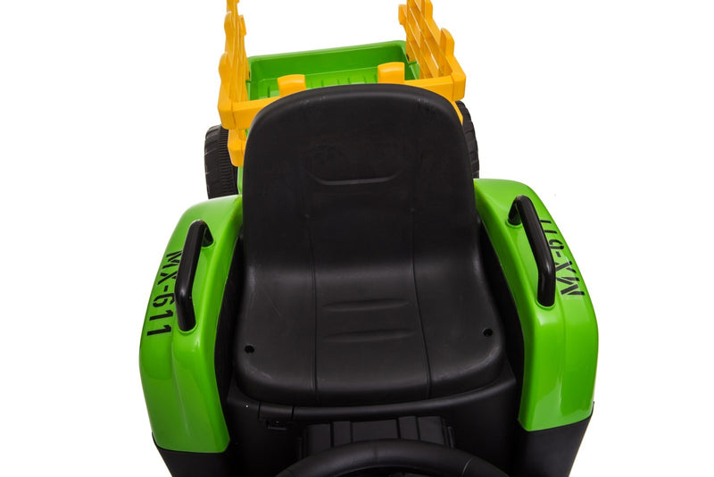 Little Riders Kids Ride On Car Farm Expert Tractor with Trailer 12V